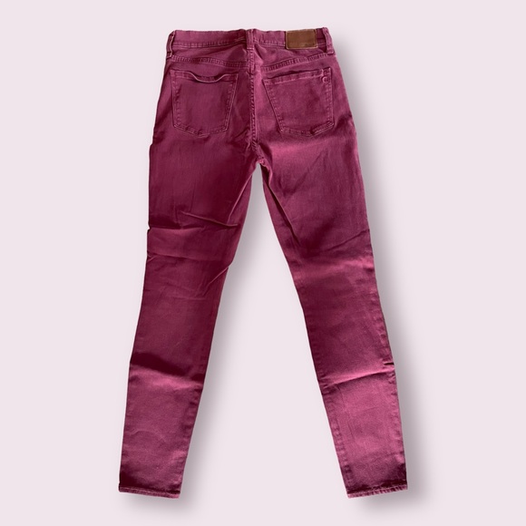 Madewell Burgundy 9” High Riser Skinny Skinny Jeans - Picture 5 of 6